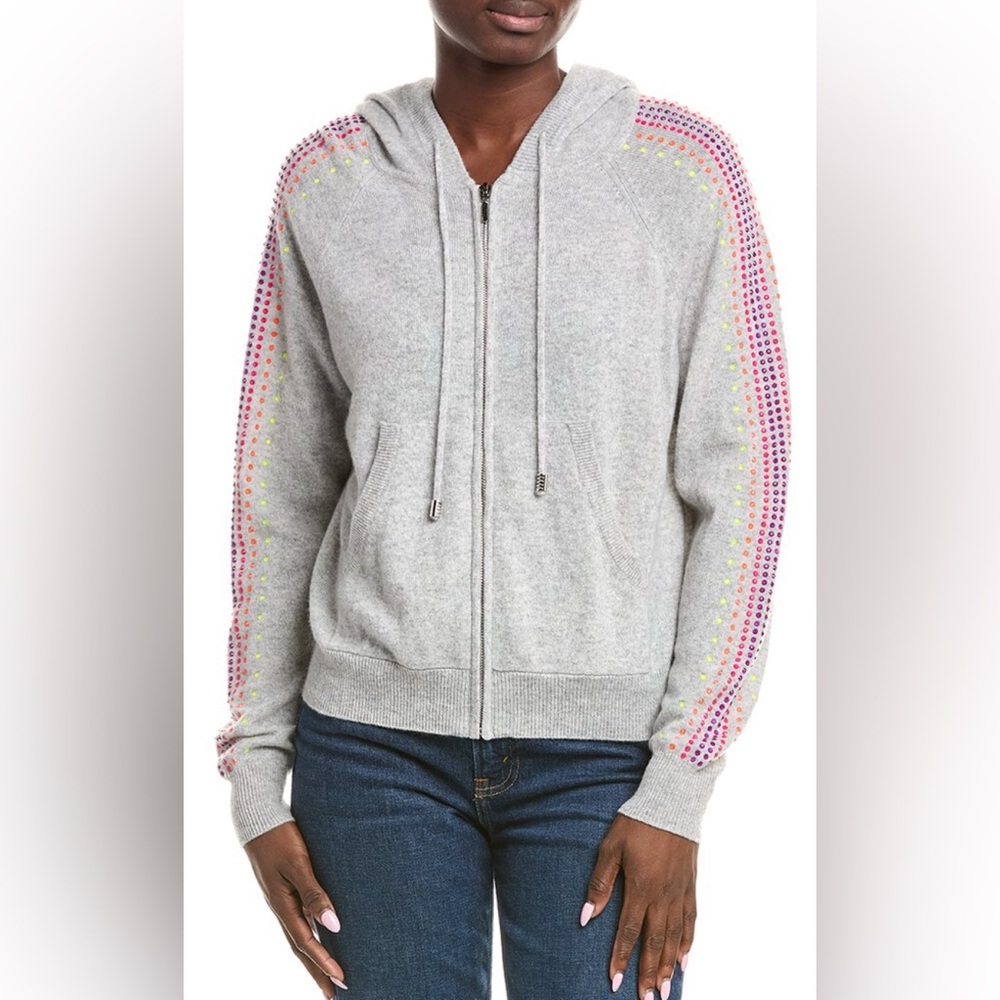 BRODIE- start a sleeve hoodie super grey cashmere sweater Original Price $476